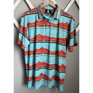 Raised By Coyotes Men’s M Mountain Scene Polo Shirt Golf